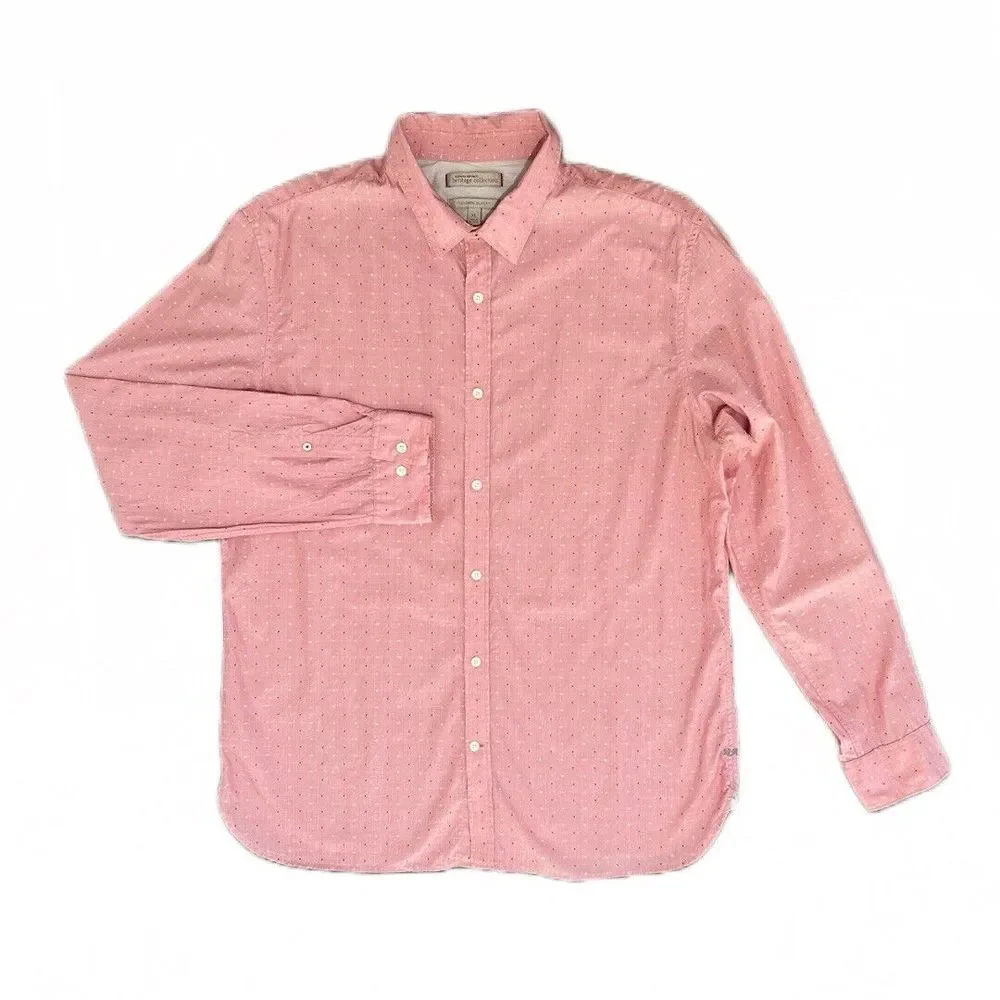 Banana Republic‎ Men's Heritage Collection Pink Tailored Slim Fit Shirt Size XL